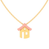 14K home shaped Gold pendant with a little stone from Amazea Collection