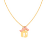 14K home shaped Gold pendant with a little stone from Amazea Collection