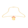 14K home shaped Gold pendant with a little stone from Amazea Collection