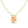 14K Gold pendant in the shape of gift box on a hand from Amazea Collection