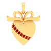 14K heart shaped gold pendant with a unique toch of elegance from Amazea Collection