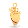 14K heart shaped gold pendant with a unique toch of elegance from Amazea Collection