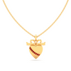 14K heart shaped gold pendant with a unique toch of elegance from Amazea Collection