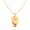 14K heart shaped gold pendant with a unique toch of elegance from Amazea Collection