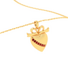 14K heart shaped gold pendant with a unique toch of elegance from Amazea Collection