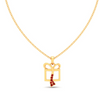 14K gift shaped sleek gold pendant from Amazea Collection 