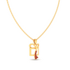 14K gift shaped sleek gold pendant from Amazea Collection 