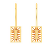 14KT Rectangle Shape Gold Drop Earring From Amazea Collection 