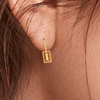 14KT Rectangle Shape Gold Drop Earring From Amazea Collection 