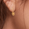 14KT Oval Shape Gold Drop Earring From Amazea Collection 