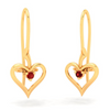 14KT Heart Shape And Red Stone Gold Drop Earring From Amazea Collection 