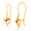 14KT Heart Shape And Red Stone Gold Drop Earring From Amazea Collection 