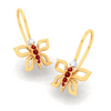 14KT Butterfly Shape With Red And White Stone Gold Drop Earring From Amazea Collection 