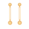 14KT Round Shape Gold Stud Earring With A Drop From Amazea Collection 