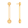 14KT Round Shape Gold Stud Earring With A Drop From Amazea Collection 