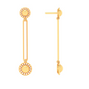 14KT Round Shape Gold Stud Earring With A Drop From Amazea Collection 