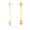 14KT Round Shape Gold Stud Earring With A Drop From Amazea Collection 