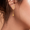 14KT Round Shape Gold Stud Earring With A Drop From Amazea Collection 