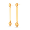 14KT Round Shape Gold Stud Earring With A Drop From Amazea Collection 