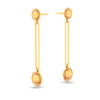 14KT Round Shape Gold Stud Earring With A Drop From Amazea Collection 