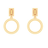 14KT Two Geometrical Shape Gold Drop Earring From Amazea Collection.