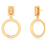 14KT Two Geometrical Shape Gold Drop Earring From Amazea Collection.