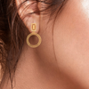 14KT Two Geometrical Shape Gold Drop Earring From Amazea Collection.