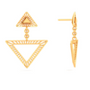 14KT Triangle Shape Gold Drop Earring From Amazea Collection 