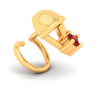 14KT Parachute Shape With A Red Stone Gold Nosepin From Amazea Collection 