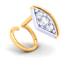 14KT Diamond Shape With Three White Stones Gold Nosepin From Amazea Collection