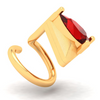 14KT Traingle Shape With A Oval Shape Red Stone Gold Nosepin From Amazea Collection 