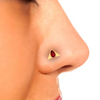 14KT Traingle Shape With A Oval Shape Red Stone Gold Nosepin From Amazea Collection 