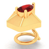 14KT Diya Shape Gold Nosepin With A Raindrop Shape Red Stone From Amazea Collection 