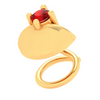 14KT Diya Shape Gold Nosepin With A Round Shape Red Stone From Amazea Collection 