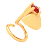 14KT Diya Shape Gold Nosepin With A Round Shape Red Stone From Amazea Collection 