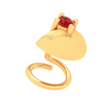 14KT Diya Shape Gold Nosepin With A Round Shape Red Stone From Amazea Collection 