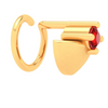 14KT Diya Shape Gold Nosepin With A Round Shape Red Stone From Amazea Collection 