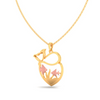 14K fish bowl shape gold pendant with rose gold fishes and cat from Amazea Collection 