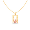 14K gold pendant in the shape of a girl in front of a window from Amazea Collection 