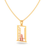 14K gold pendant in the shape of a girl in front of a window from Amazea Collection 