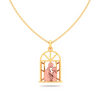 14K gold pendant in the shape of a couple in front of a window from Amazea Collection 