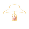 14K gold pendant in the shape of a couple in front of a window from Amazea Collection 