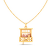 14K gold pendant in the shape of a boy gazing through a window from Amazea Collection 