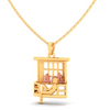 14K gold pendant in the shape of a boy gazing through a window from Amazea Collection 