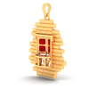 14K gold pendant in the shape of a brick wall with a window and flower pots from Amazea Collection 