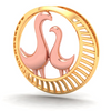 14K gold pendant with dainty rose gold birds from Amazea Collection 