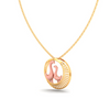 14K gold pendant with dainty rose gold birds from Amazea Collection 