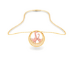 14K gold pendant with dainty rose gold birds from Amazea Collection 