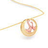 14K gold pendant with dainty rose gold birds from Amazea Collection 