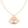 14K triangle shape gold pendant with a tree from Amazea Collection 